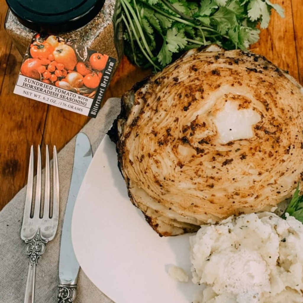 Sundried Tomato and Horseradish Cabbage Steak Bittersweet Herb Farm