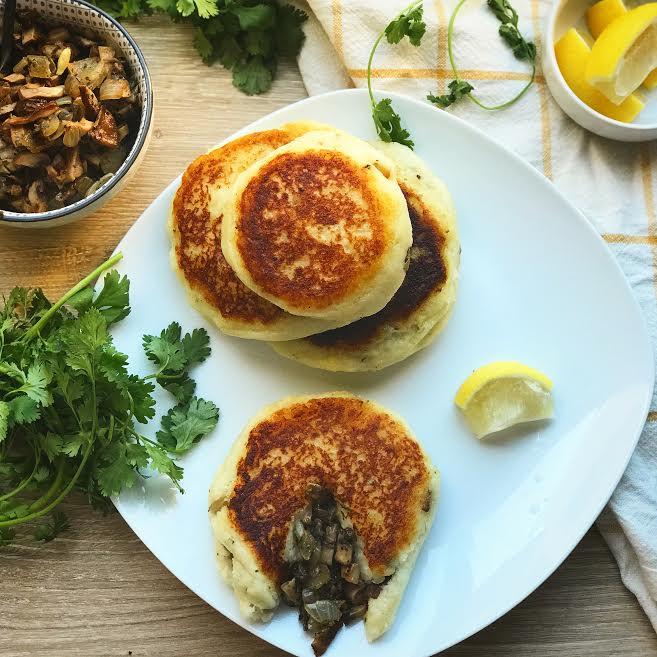 Potato Cakes stuffed with Savory Mushrooms