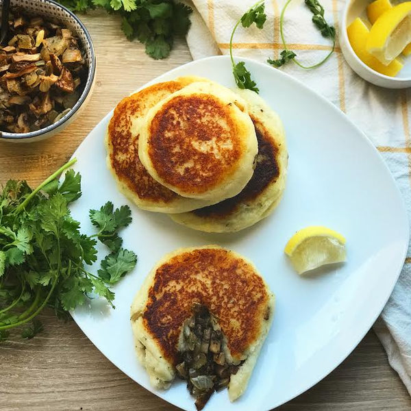 Potato Cakes stuffed with Savory Mushrooms
