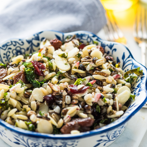 Orzo with Raspberry with Fig Balsamic and Cranberries