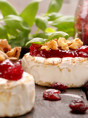 Brie Cheese with Cranberry with Mulled Cider Jam