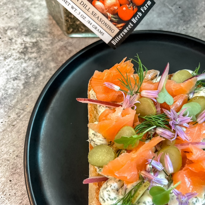 Lemon Dill with smoked Salmon Crostini