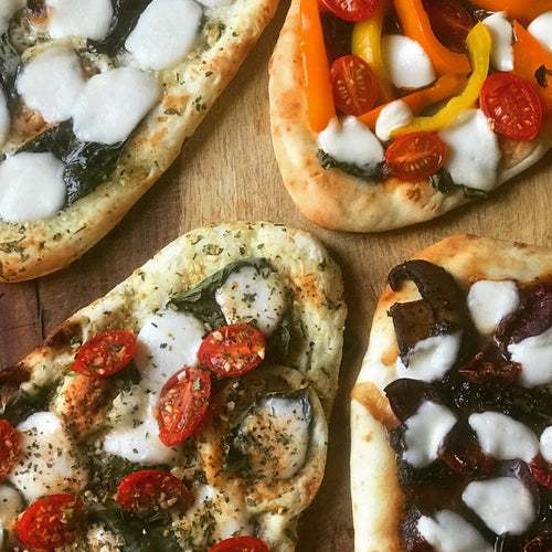 Ten Minute Garlic Oil Naan Pizza