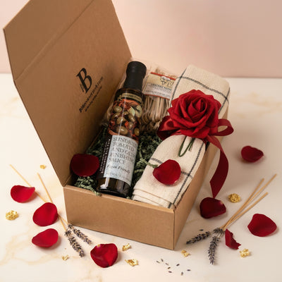 A thoughtful Valentine’s gift that says, ‘Let’s make dinner together.’ Cozy Pasta Night Valentine features our rich sundried tomato sauce for instant, slow-simmered flavor on busy nights—just boil pasta and open a bottle of wine.